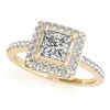 Image 2 : 1.01 ctw Certified VS/SI Princess Diamond 2pc Set Halo 14k Yellow Gold - REF-111Y8X