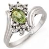 Image 1 : 1.0 ctw Green Sapphire & Diamond Ring 10k White Gold - REF-23G9W