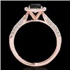 Image 2 : 1.40 ctw Certified VS Black Diamond Solitaire Halo Ring 10k Rose Gold - REF-50R5K