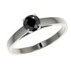 Image 2 : 0.50 ctw Fancy Black Diamond Solitaire Engagment Ring 10k White Gold - REF-15F6M