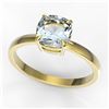 Image 2 : 1.50 ctw Cushion Cut Aquamarine Engagment Ring 18k Yellow Gold - REF-25N9F