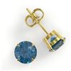 Image 2 : 4 ctw London Blue Topaz Designer Stud Earrings 18k Yellow Gold - REF-22H5R