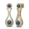 Image 2 : 2.03 ctw Diamond & Pearl Earrings 18K Yellow Gold - REF-176R9K