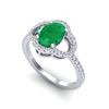 Image 2 : 2 ctw Emerald & Micro Pave VS/SI Diamond Certified Ring 10k White Gold - REF-34H3R