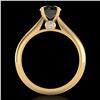Image 3 : 1.08 ctw Fancy Black Diamond Engagment Art Deco Ring 18k Yellow Gold - REF-43G6W
