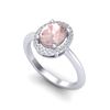 Image 2 : 1.50 ctw Morganite & Micro VS/SI Diamond Ring Halo 18k White Gold - REF-53M2G