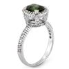 Image 2 : 2.10 ctw Green Tourmaline & Diamond Ring 14k White Gold - REF-48W3H