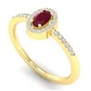 Image 2 : 0.56 ctw Ruby & Micro Pave VS/SI Diamond Certified Ring 18k Yellow Gold - REF-23R5K