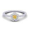 Image 1 : 0.40 ctw Citrine & Micro VS/SI Diamond Ring 10k White Gold - REF-24K5Y