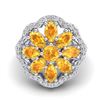 Image 2 : 3 ctw Citrine & VS/SI Diamond Cluster Designer Ring 10k White Gold - REF-49Y3X