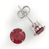 Image 2 : 3 ctw Pink Tourmaline Designer Stud Earrings 18k White Gold - REF-49M3G