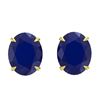Image 1 : 7 ctw Sapphire Designer Stud Earrings 18k Yellow Gold - REF-41R9K