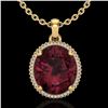 Image 1 : 11 ctw Garnet & Micro Pave VS/SI Diamond Necklace 18k Yellow Gold - REF-55K2Y