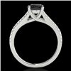 Image 2 : 1.25 ctw Certified VS Black Diamond Solitaire Ring 10k White Gold - REF-47A8N
