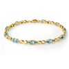 Image 1 : 2.76 ctw Blue Topaz & Diamond Bracelet 10k Yellow Gold - REF-21K3Y