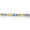 Image 2 : 2.76 ctw Blue Topaz & Diamond Bracelet 10k Yellow Gold - REF-21K3Y