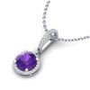 2 ctw Amethyst & Micro Pave VS/SI Diamond Necklace 18k White Gold - REF-42M4G