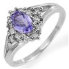 0.95 ctw Tanzanite & Diamond Ring 10k White Gold - REF-23K5Y