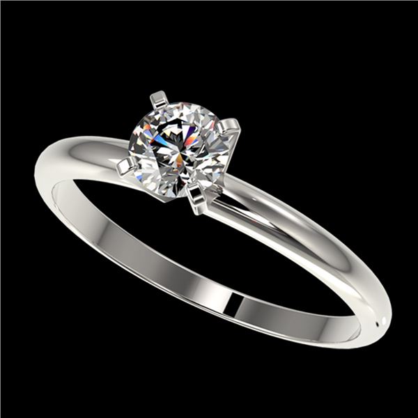 0.52 ctw Certified Quality Diamond Engagment Ring 10k White Gold - REF-40X8A