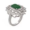 Image 1 : 6.75 ctw Emerald & Diamond Ring 18K White Gold - REF-178K2Y