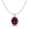 Image 2 : 2.50 ctw Garnet & Micro Pave VS/SI Diamond Necklace 14k Rose Gold - REF-29K6Y