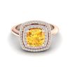 1.77 ctw Citrine & Micro VS/SI Diamond Pave Ring 14k Rose Gold - REF-42N3F