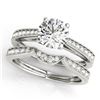0.94 ctw Certified VS/SI Diamond 2pc Wedding Set 14k White Gold - REF-101F8M