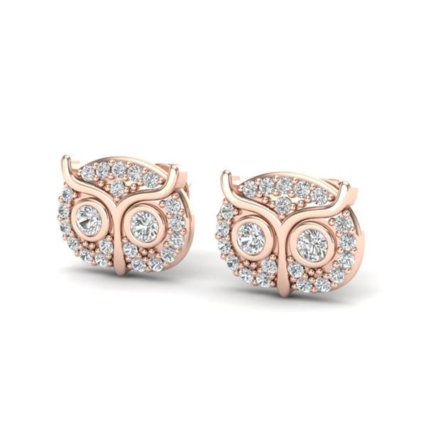 0.35 ctw Micro Pave VS/SI Diamond Certified Earrings 14k Rose Gold - REF-24H5R