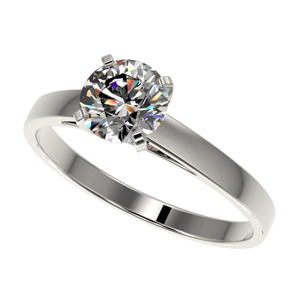 0.99 ctw Certified Quality Diamond Engagment Ring 10k White Gold - REF-139F2M