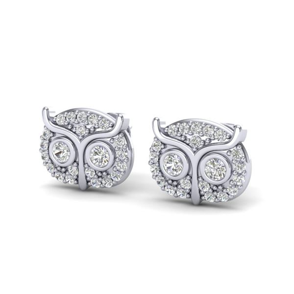 0.35 ctw Micro Pave VS/SI Diamond Certified Earrings 18k White Gold - REF-26N9F