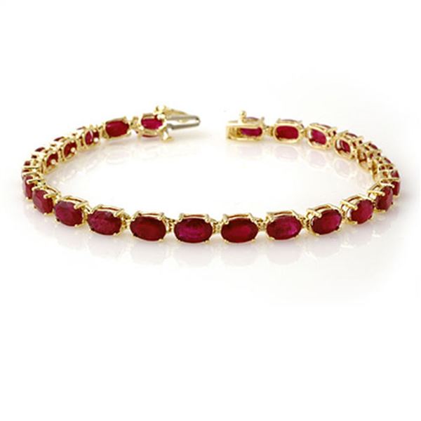 16.0 ctw Ruby Bracelet 10k Yellow Gold - REF-118K2Y