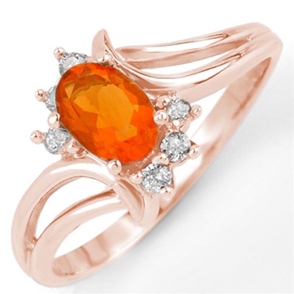 0.50 ctw Opal & Diamond Ring 14k Rose Gold - REF-19A9N