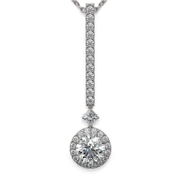 1.3 ctw Diamond Designer Necklace 18K White Gold - REF-156Y8X