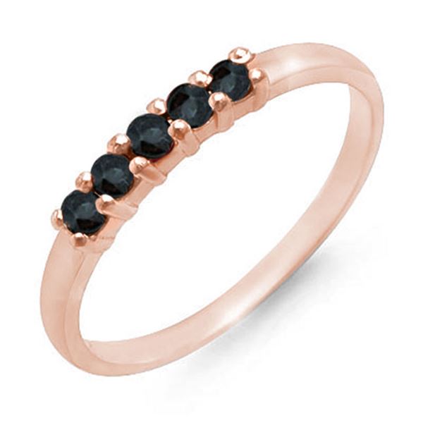 0.25 ctw Blue Sapphire Ring 10k Rose Gold - REF-8K2Y