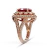 Image 3 : 8.76 ctw Certified Ruby & Diamond Victorian Ring 14K Rose Gold - REF-207F3M
