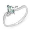 Image 1 : 0.29 ctw Blue Topaz & Diamond Ring 10k White Gold - REF-9G2W