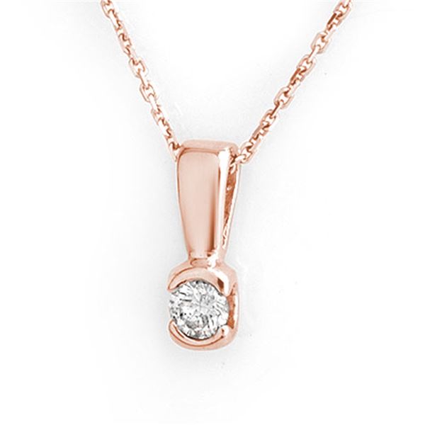 0.25 ctw Certified VS/SI Diamond Necklace 14k Rose Gold - REF-22F8M