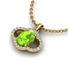 Image 2 : 1.75 ctw Peridot & Micro Pave VS/SI Diamond Necklace 10k Yellow Gold - REF-25H3R