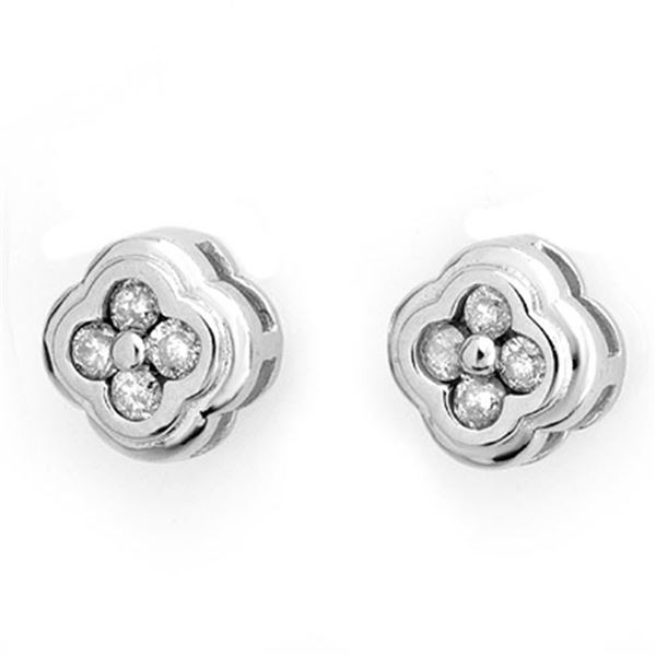 0.50 ctw Certified VS/SI Diamond Earrings 14k White Gold - REF-36N6F