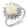 Image 1 : 3.45 ctw Opal & Diamond Ring 10k White Gold - REF-44N2F
