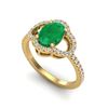 Image 2 : 2 ctw Emerald & Micro Pave VS/SI Diamond Certified Ring 10k Yellow Gold - REF-34K3Y