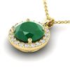 2 ctw Emerald & Halo VS/SI Diamond Micro Pave Necklace 18k Yellow Gold - REF-38H2R