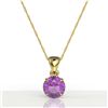 Image 2 : 2 ctw Amethyst Designer Necklace 18k Yellow Gold - REF-18N8F