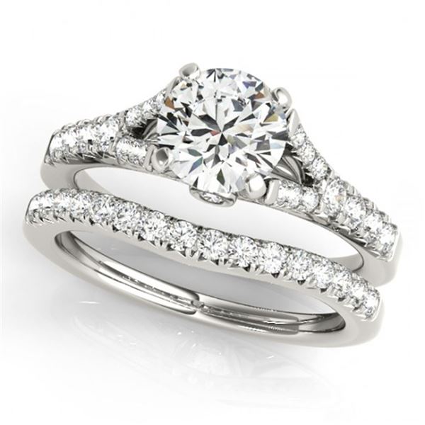 1.31 ctw Certified VS/SI Diamond 2pc Wedding Set 14k White Gold - REF-126H8R