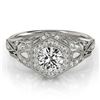 0.9 ctw Certified VS/SI Diamond Halo Ring 18k White Gold - REF-109N3F