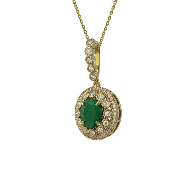 4.67 ctw Certified Emerald & Diamond Victorian Necklace 14K Yellow Gold - REF-139G8W