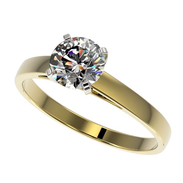 0.97 ctw Certified Quality Diamond Engagment Ring 10k Yellow Gold - REF-139X2A