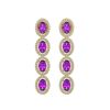 Image 1 : 5.56 ctw Amethyst & Diamond Micro Pave Halo Earrings 10k Yellow Gold - REF-143Y6X
