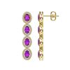 Image 2 : 5.56 ctw Amethyst & Diamond Micro Pave Halo Earrings 10k Yellow Gold - REF-143Y6X