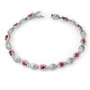 Image 1 : 4.17 ctw Ruby & Diamond Bracelet 10k White Gold - REF-52G3W